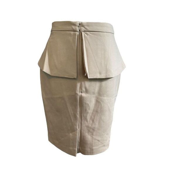 Willi Smith Cargo Mini Skirt Chino Tan Stretch Knit Pencil Ruffle Overlay 2 - Picture 3 of 6